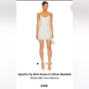 Sparks Fly Mini Dress in Silver Beaded - 
Show Me Your Mumu